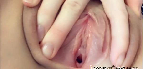  Cute Smooth Soft Pink Pussy Fingered and Teased